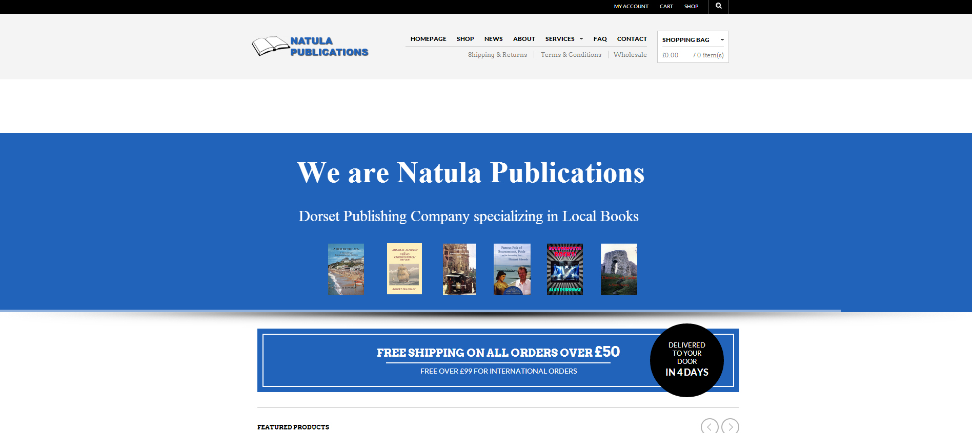 E-Commerce site created for Natula Publications