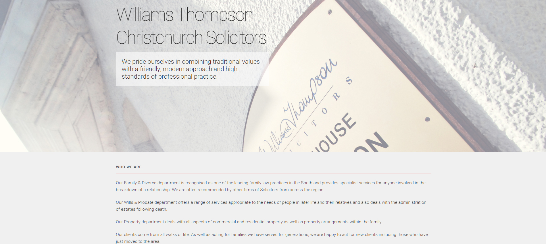 Williams Thompson Solicitors Website Launch